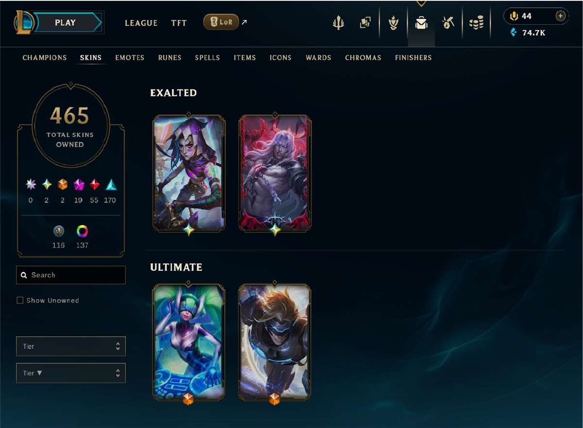 продажа аккаунта к игре League of Legends